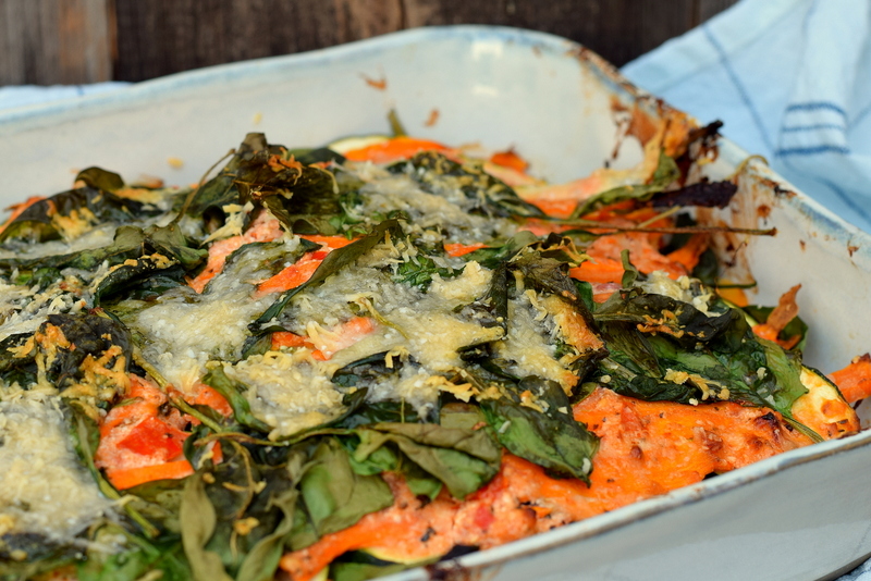 Karola's Kitchen - Ovenschotel met courgette, wortel en spinazie