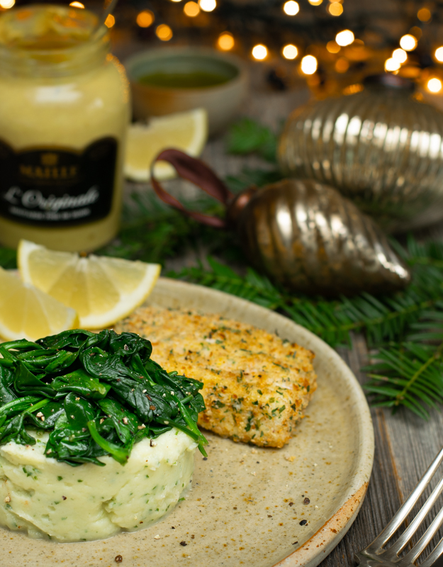 Karola's Kitchen - Vis in een broodkorstje met knolselder-mosterdpuree